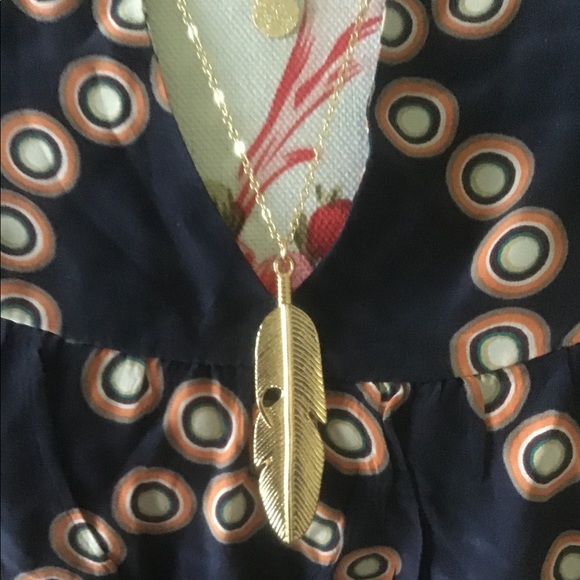 SOLD 🥳3 LAYER BOHO NECKLACE SILVER FEATHER - Picture 5 of 6